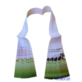 Ballagási szalag 6 cm - Fehér-zöld motoros