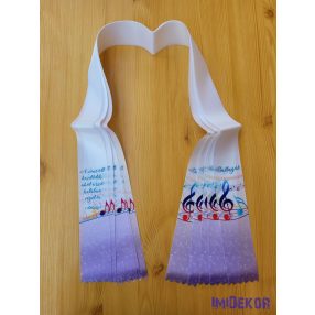Ballagási szalag 6 cm - Violinkulcs és hangjegy