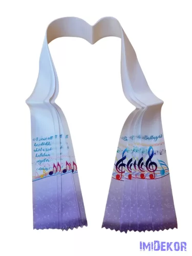 Ballagási szalag 6 cm - Violinkulcs és hangjegy