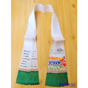 Ballagási szalag 6 cm - Réti virágmintás