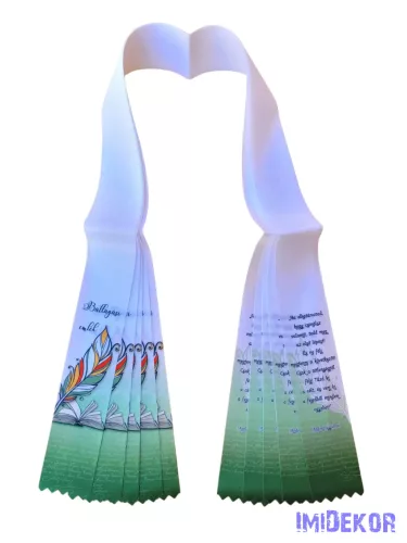 Ballagási szalag 6 cm - Sokszínű toll 2