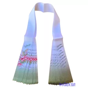 Ballagási szalag 6 cm - Virág és toll minta