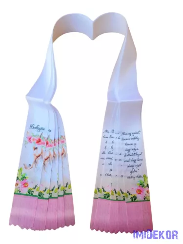 Ballagási szalag 6 cm - Virágkoszorús ló