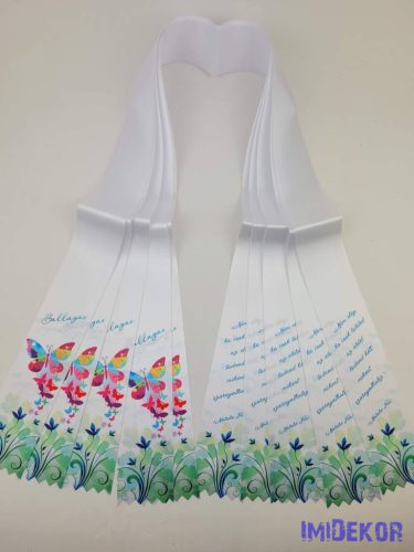 Ballagási szalag 6 cm - Színes lepkés