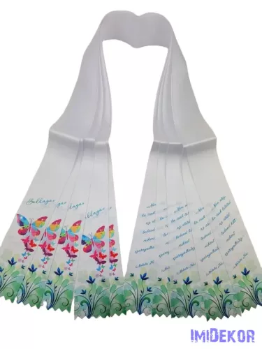 Ballagási szalag 6 cm - Színes lepkés