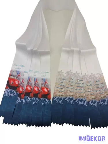 Ballagási szalag 6 cm - Piros autó