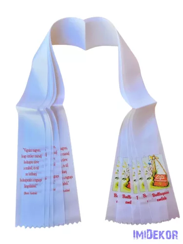 Ballagási szalag 7 cm - Piros tarisznya