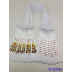 Ballagási szalag 7 cm - Könyv napraforgóval
