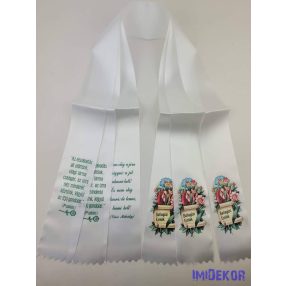 Ballagási szalag 7 cm - Virágcsokros pergamen