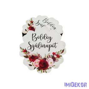 Csipkés kör forma - Boldog szülinapot 5x5cm 5db/csomag