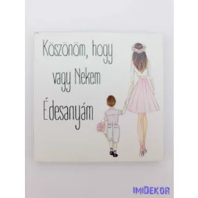   Édesanya köszönöm.. kisfiú mintás tábla 5,8cm - négyzet