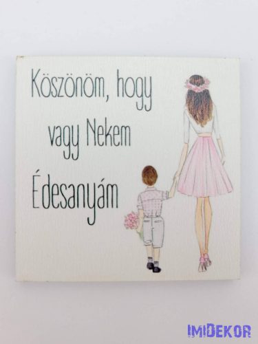 Édesanya köszönöm.. kisfiú mintás tábla 5,8cm - négyzet