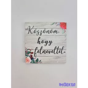   Köszönöm, hogy felneveltél mintás tábla 5,2cm - négyzet