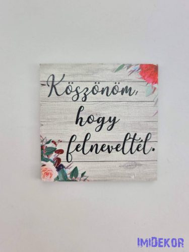 Köszönöm, hogy felneveltél mintás tábla 5,2cm - négyzet