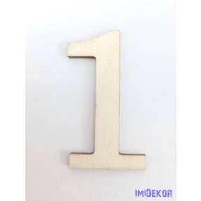 Normál natúr lézervágott fa szám 4,5x6,5cm - 1