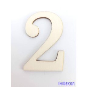 Normál natúr lézervágott fa szám 4,5x6,5cm - 2