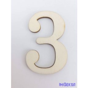 Normál natúr lézervágott fa szám 4,5x6,5cm - 3