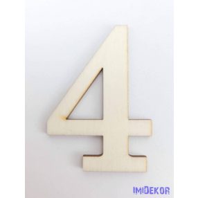 Normál natúr lézervágott fa szám 4,5x6,5cm - 4