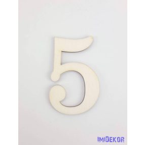 Normál natúr lézervágott fa szám 4,5x6,5cm - 5