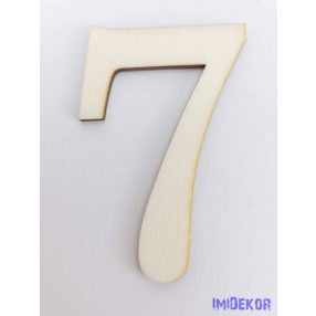Normál natúr lézervágott fa szám 4,5x6,5cm - 7