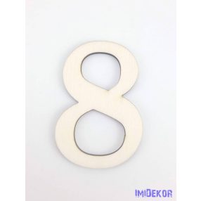 Normál natúr lézervágott fa szám 4,5x6,5cm - 8