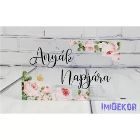 Anyák napjára áttetsző plexi 5x8cm - téglalap
