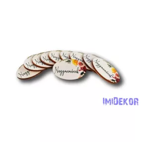 Nagymamának mini ovális 2,5x4cm - Jobbfelső virágos