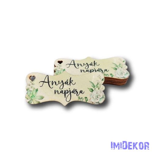 Anyák napjára zöldes tábla 3,2x7,2cm - biléta