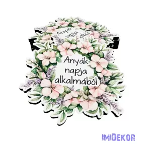   Anyák napja alkalmából kör alakú virágkoszorú 6,7x6,7cm - 5db/csomag