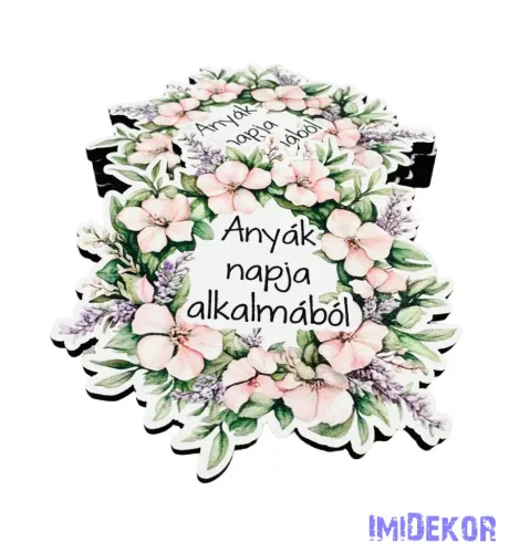 Anyák napja alkalmából kör alakú virágkoszorú 6,7x6,7cm - 5db/csomag