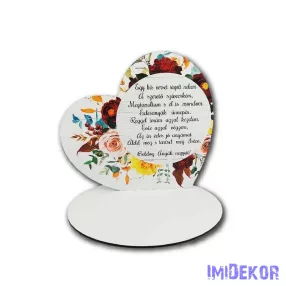   Nagy talpas fa szív 19,2x20cm - Boldog anyák napját/szürke
