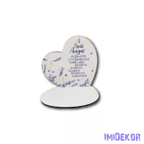 Kis talpas fa szív 13,2x12,8cm - A legjobb anya/lilás