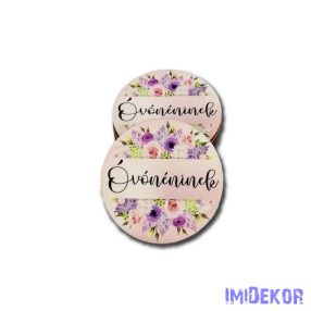 Óvónéninek 5 cm - Púder virág mintás kör