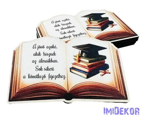 Ballagási fa tábla 5db/csomag - Idézetes könyv 5,8x9,2cm - A jövő azoké…