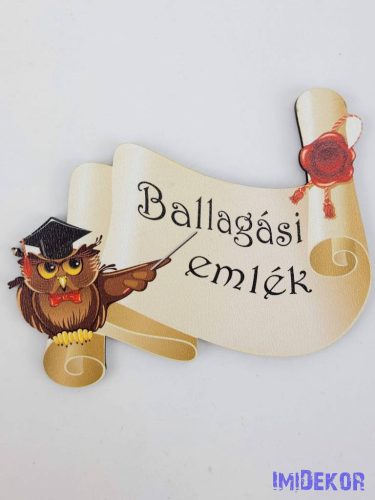 Ballagási emlék papiruszos bagoly