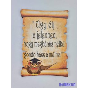 Baglyos papirusz idézettel - Úgy élj a jelenben…