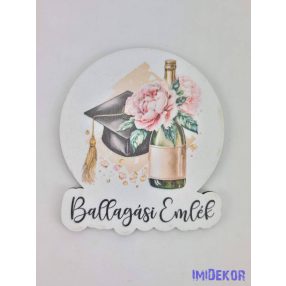 Ballagási emlék - Kalap virág és pezsgő