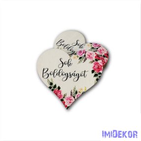 Esküvői szív 7cm 5db/csomag - Sok boldogságot