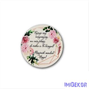 Esküvői 9,5cm kör - Tegnap még menyasszony