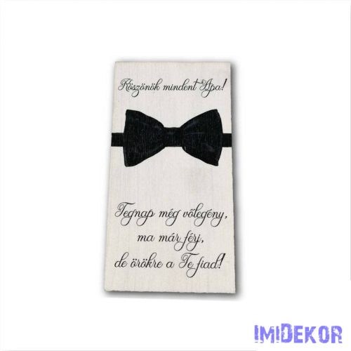 Esküvői téglalap 14x7,5cm - Köszönök mindent apa! - Vőlegénytől