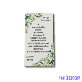   Esküvői téglalap 14x7,5cm - Drága Édesapám - Szerető Lányod