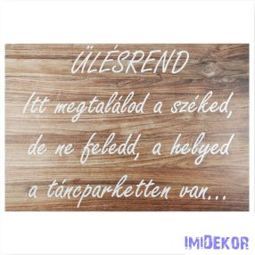 Esküvői tábla 30x20cm - Ülésrend - Barna