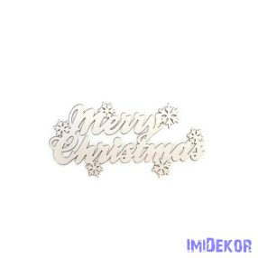 Merry Christmas felirat fehér hópihés 5db/csomag 5,5x12cm