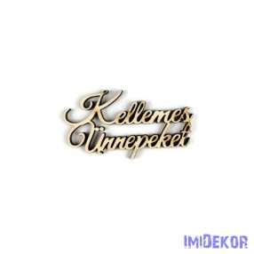 Kellemes Ünnepeket felirat 5db/csomag 4x7cm - Natúr