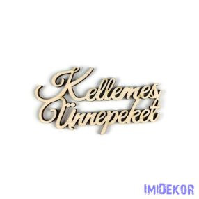 Kellemes Ünnepeket felirat 5db/csomag 5x10cm - Natúr