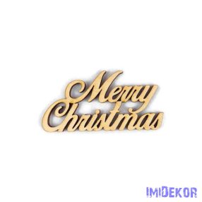 Merry Christmas felirat 5db/csomag 9x4,5cm - Natúr