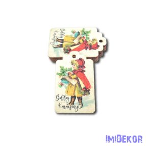   Ajándékcímke 5db/csomag 6,5x4cm - Retró sétáló kislány