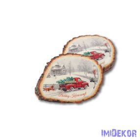 Közepes fahasáb 5db/csomag 6x8cm - Kutyás autó - fehér