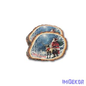 Közepes fahasáb 5db/csomag 6x8cm - Mikulás szarvasával