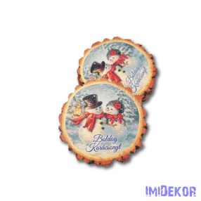 Közepes farönk 5db/csomag 7x6,5cm - Sétáló hóemberpár